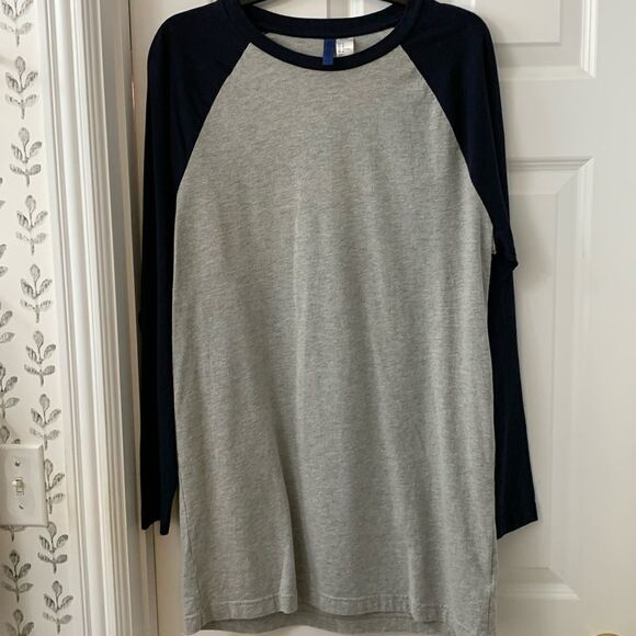 Divided H&M Basic Size Medium navy and gray T-shirt dress.  NWOT - Picture 1 of 6